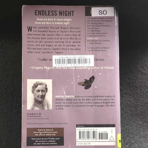 "ENDLESS NIGHT"  BY AGATHA CHRISTIE ©1967 - Picture 2 of 2